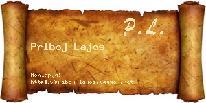 Priboj Lajos névjegykártya